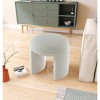 Meridian Furniture,Bowen Faux Shearling Teddy Fabric Ottoman/Stool - 2 of 4