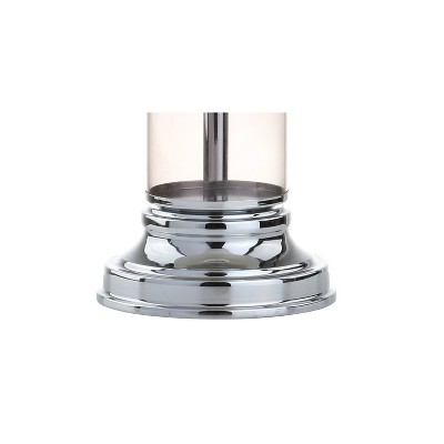 Astor Smoked Gray Glass LED Table Lamp Set with Chrome Base