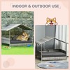 UbMelt Dog Bed Outdoor Pet Bed for Small Dogs Rattan Dog House with Water-resistant Cushion and Canopy, Modern Pet Furniture for Puppies - 3 of 4