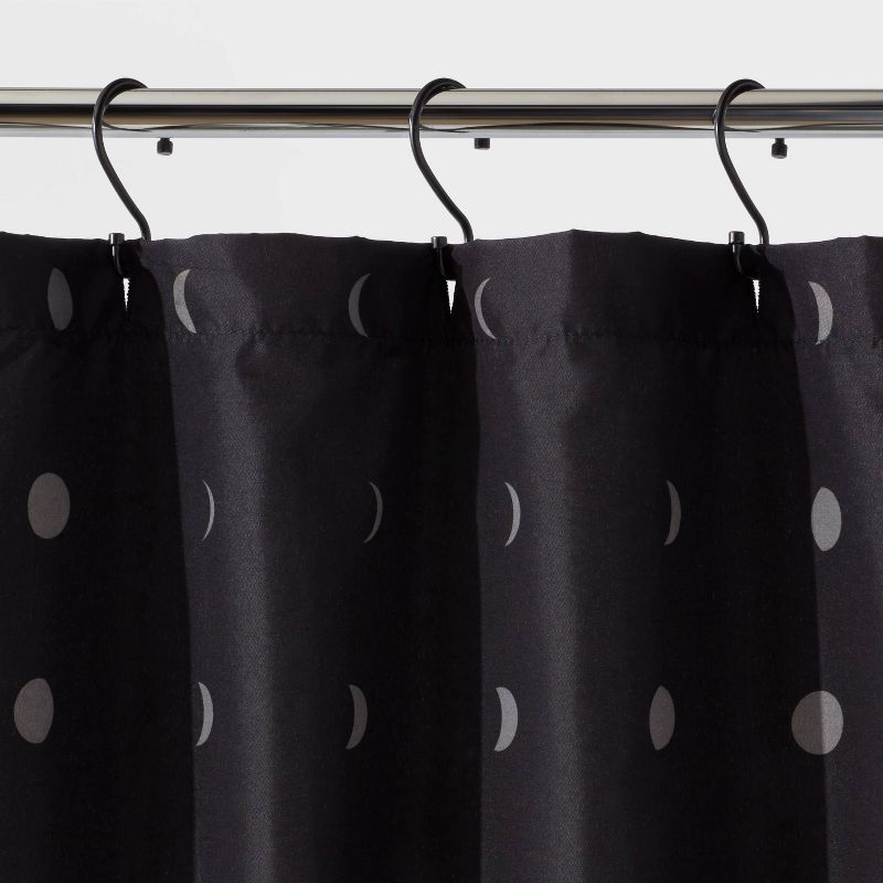 Moon Microfiber Shower Curtain  Gray/Black - Room Essentials&#8482;, 4 of 8