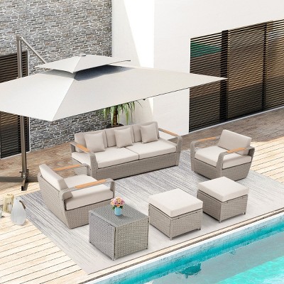 EROMMY 7 - Person Outdoor Seating Group with Cushions