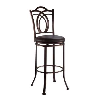 Colton Faux Leather Padded Seat Barstool Brown - Linon