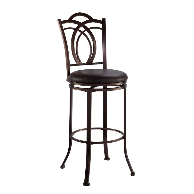 Colton Faux Leather Padded Seat Barstool Brown - Linon, 1 of 10