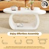Vynxaria White Modern Cloud Coffee Table - Cream Style Irregular Accent Table - 3 of 4
