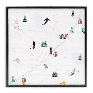 Stupell Industries Skiing Slopes Winter Snow Scene Black Framed Giclee Art - 1 of 4
