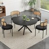 Infurnic Coffee Tables, Modern Dining Table with four sturdy table legs, Round Table for Kitchen or Living Room, Black, 47.2"*47.2"*29.5" - 3 of 4