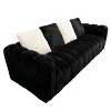 Modern Corduroy Sofa with Plush Cushions and Metal Legs for Living Room or Bedroom -3irtyhousy - 3 of 4