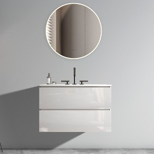 NicBex Floating Bathroom Vanity with Sink and Faucet Holes,Bathroom Sink Vanity with 2 Drawers,Oak/Walnut/White/Gray - 1 of 4