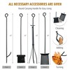 Costway 36'' Fireplace Log Rack W/ 4 Tool Set Kindling Holders for Indoor Outdoor - 3 of 4