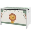 Qaba Toy Box, Toy Chest with Lid, Safety Hinges and Groove Handles, Storage Organizer for Kids, Living Room, Playroom - 4 of 4