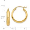 Black Bow Jewelry 3.75mm x 20mm Polished 14k Yellow Gold Domed Round Tube Hoop Earrings - 4 of 4