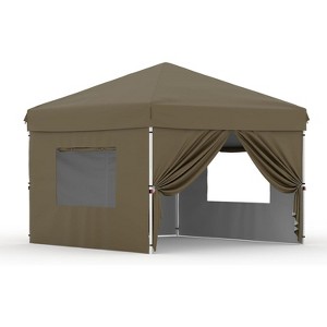 10x10FT Pop Up Canopy Tent, Folding Tent Shelter with 4 Removable Sidewalls, Easy Setup Outdoor Canopy, Height Adjustable Shelter Gazebos - 1 of 1