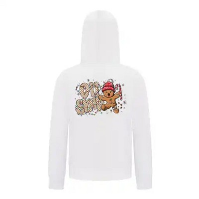 Everyday Kids Christmas Collection Oh Snap Boys Zip Up Hoodie – Funny Gingerbread Holiday Sweatshirt