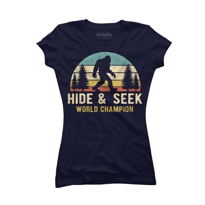 Junior's Design By Humans Bigfoot - Hide And Seek World Champion By clickbong T-Shirt