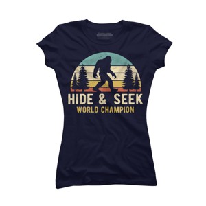 Junior's Design By Humans Bigfoot - Hide And Seek World Champion By clickbong T-Shirt - 1 of 2