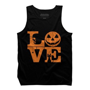 Men's Design By Humans Halloween Love Night Creepy Cute Fun By RedBirdLS Tank Top - 1 of 4