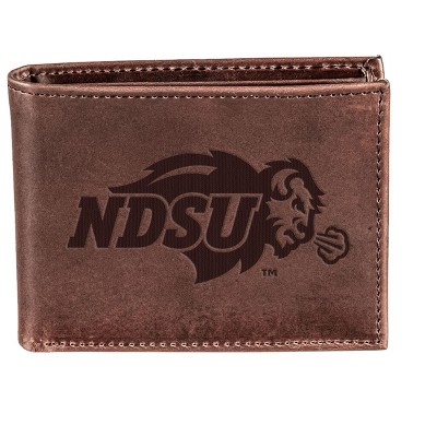 Evergreen NCAA North Dakota State Bison Brown Leather Bifold Wallet Officially Licensed with Gift Box