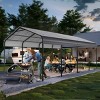 Heavy-Duty Metal Carport,Galvanized Steel Roof & Frame,All-Weather Outdoor Car Shelter-Maison Boucle - 2 of 4