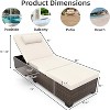 GustoWave 2 Pieces Outdoor PE Wicker Lounger Set, Pool Lounge Chair, Adjustable Backrest Lounger - 2 of 4