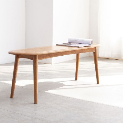 Arina Solid Oak Wood Dining Bench, Table Bench, Accent Chair for Living Room, Dining Room, Bedroom, Indoor Furniture - The Pop Home