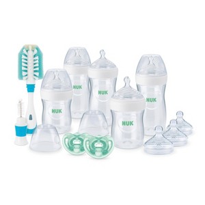 NUK Simply Natural Baby Bottle Gift Set with Cleaning Brush - 11ct - 1 of 4