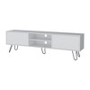 70.9" Manufactured Wood TV Rack with Hairpin Legs, Two Hinged Drawers, Open Storage, and Cable Management for Living Room - 2 of 4