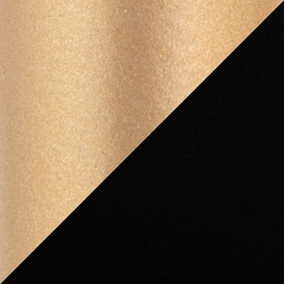 Black and Gold Metal Round Counter Stools with Cushions, Set of 2