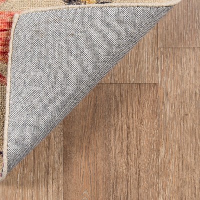 Hand-Tufted Blue and Beige Floral Wool Runner Rug