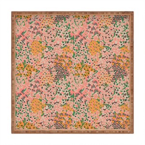 Holli Zollinger Maya Floral 12" x 12" Medium Square Bamboo Tray - Deny Designs - 1 of 3