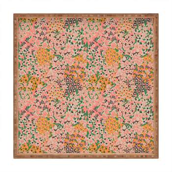 Holli Zollinger Maya Floral 12" x 12" Medium Square Bamboo Tray - Deny Designs
