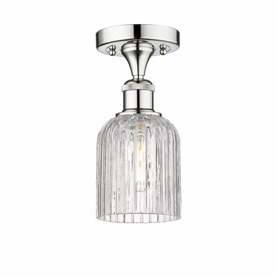 Bridal Veil - 1 Light Semi-Flush Mount In Art Deco Style-9.13 Inches Tall and 5 Inches Wide
