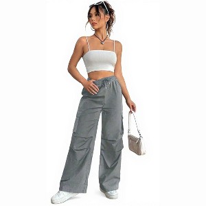 Clearlove Women Long Skirt Drawstring Fall Casual Skirts Side Slits Lounge with Pockets - 1 of 4