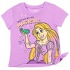 Disney Frozen Moana Princess Tiana Floral Peplum T-Shirt and French Terry Shorts Outfit Set Toddler to Big Kid - 4 of 4