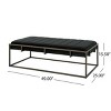 Modern Velvet Ottoman Bench with Padded Seat and Sleek Steel Frame for Living Room -3irtyhousy - 4 of 4