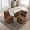 APRILSOUL 33.86“360 Degree Swivel Upholstered Dining Chairs Set of 2 Swivel Dining Room Chairs Kitchen Chairs Caster - 4 of 4