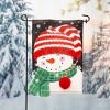 Evergreen Garden Flag Cheerful Snowman Applique Double Sided Indoor Outdoor Decor 18" x 12.5" - 2 of 2