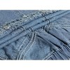 Women's Retro Denim Maxi Skirt - High Waist A-Line with Frayed Hem & Pockets Light Blue - 4 of 4