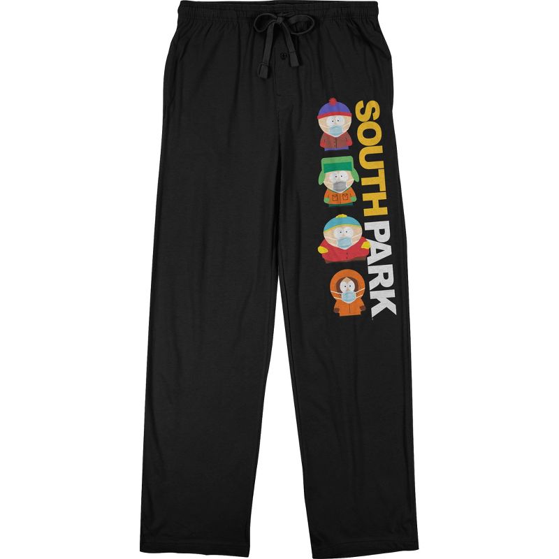South Park Main Characters Men's Black Sleep Pajama Pants, 1 of 2