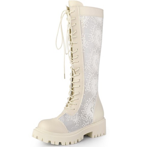 Floral combat boots target sale