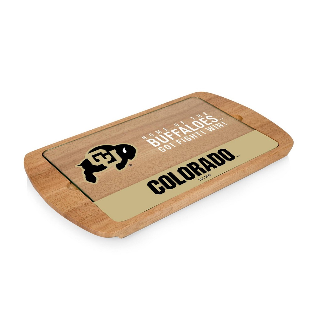 Photos - Serving Pieces NCAA Colorado Buffaloes Parawood Billboard Glass Top Serving Tray