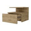 TIRAMISUBEST Floating Nightstand with 2-Tier Shelf and 1-Drawer - Beige Mobile File Cabinet - 3 of 4
