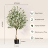 Faux Olive Tree Artificial Indoor, 4/5/6/7ft Tall Fake Olive Tree with Moss - 2 of 4