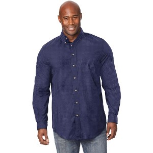 KingSize Men's Big & Tall Long Sleeve Wrinkle Free Sport Shirt - 1 of 4