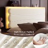 WOWLIVE Upholstered Bed Frame with Adjustable Headboard and 2 Storage Drawers, Velvet Platform Bed Frame with Charging Station and LED, Beige & Grey - 4 of 4