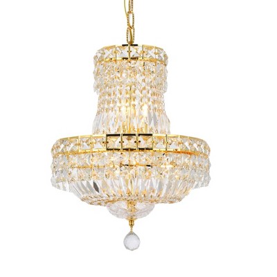 Elegant Lighting Tranquil 6 light Gold Pendant Clear Royal Cut Crystal