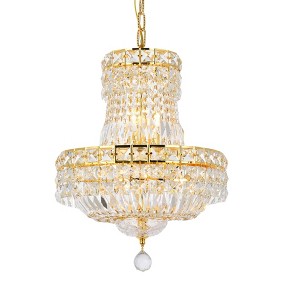Elegant Lighting Tranquil 6 light Gold Pendant Clear Royal Cut Crystal - 1 of 4