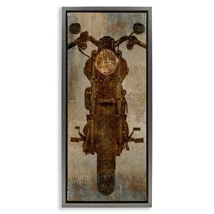 Stupell Industries Motorcycle Silhouette Rustic Pattern, 15" x 31" - 1 of 4
