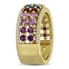 EVERLY JEWELRY | Yellow Plated Sterling Silver 1.75 CT TGW Amethyst Blue Topaz Citrine Created White Sapphire Garnet Peridot Rhodolite Fashion Ring - 2 of 4