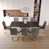 9-Piece Extendable Dining Set with Rectangle Kitchen Table and 8 C-shaped Tube Armless Chairs - 2 of 4