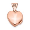 Black Bow Jewelry 14k Rose Gold 10mm Textured Floral Heart Locket - 3 of 4